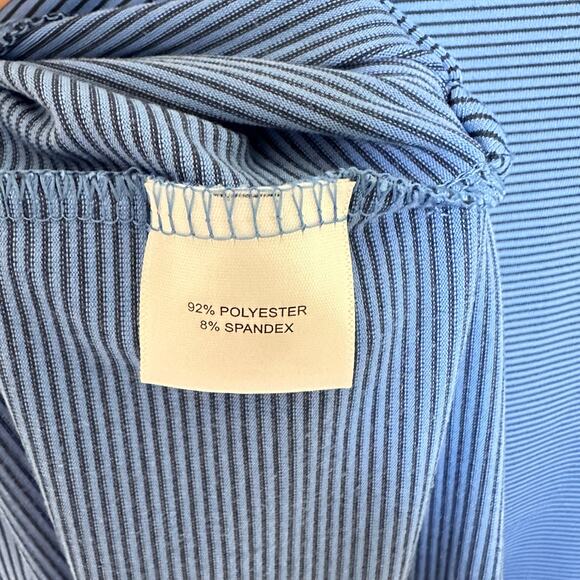 Peter Millar Long Sleeve Golf Polo Size XXL Blue Pinstripe 'Black Hawk' Shirt - Picture 8 of 9